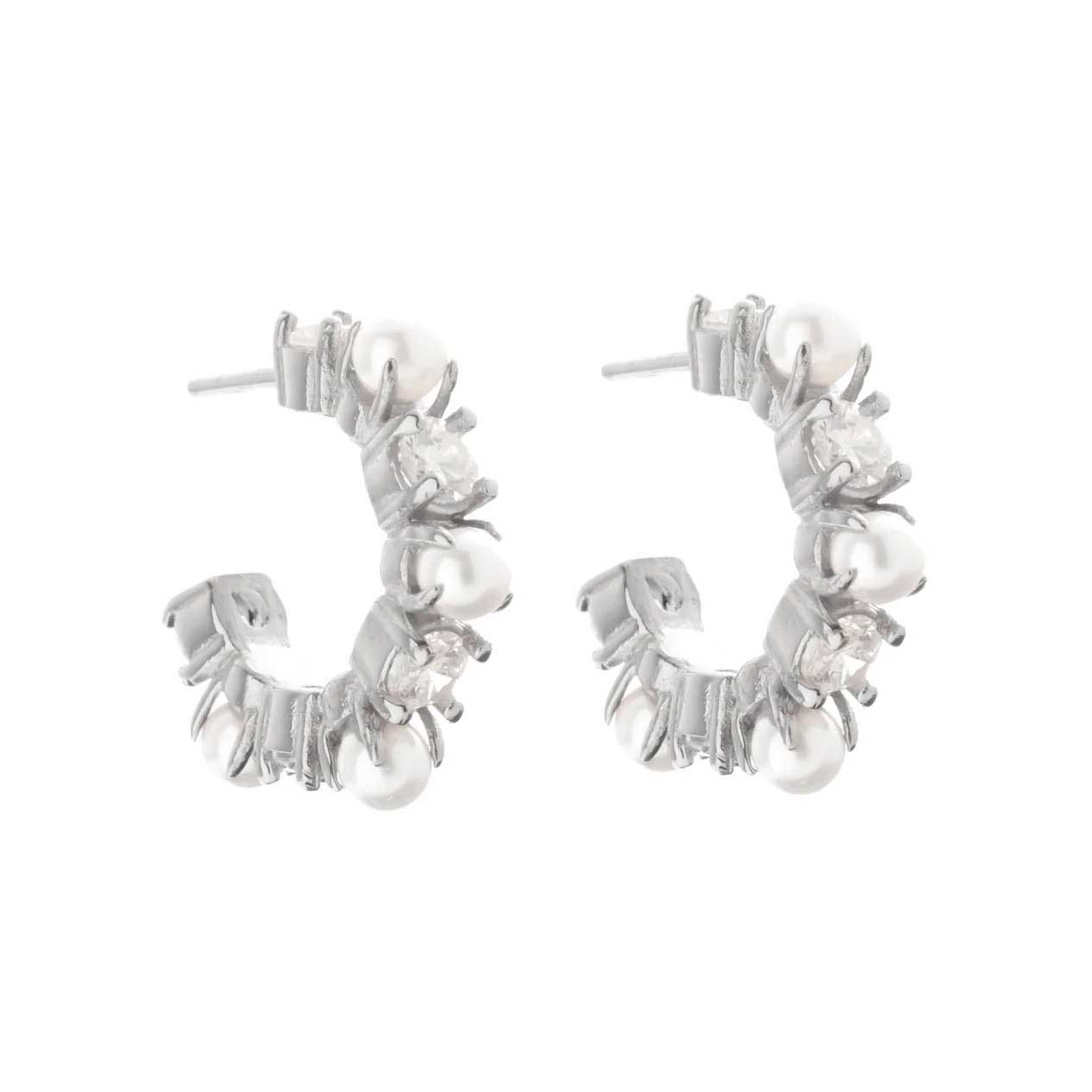 Silk & Steel Perla Hoop Earrings